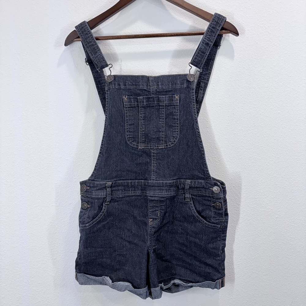Wallflower Overall Shorts Bibs Denim Blue Tomboy Romper Womens Junior Large